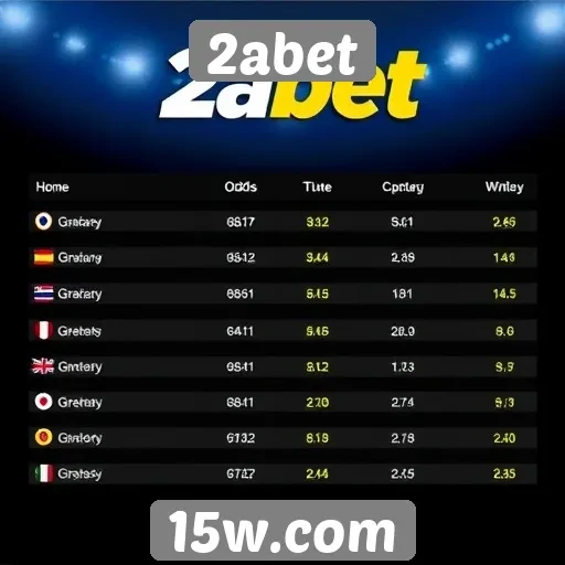 Comparação das odds oferecidas pelo 2abet com concorrentes